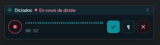Le panneau flottant pendant une dictée